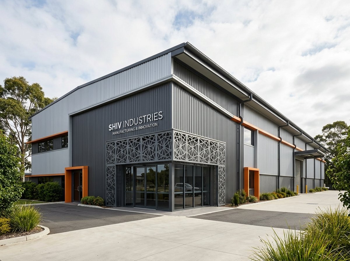 Conceptual industrial facility visual representing Shiv Industries manufacturing